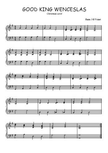 Téléchargez l'arrangement pour piano de la partition de Good king Wenceslas en PDF